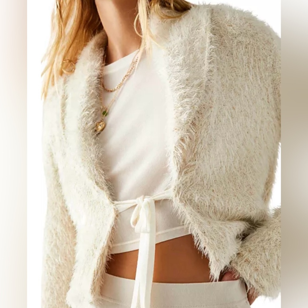 Free People, Purple Fuzzy Women's Purple Jacket - Picture 9 of 9